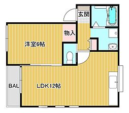 コーポ　ファイン 1階1LDKの間取り