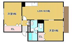 リサージュ8 2LDKの間取図画像
