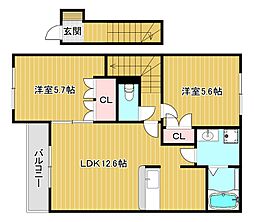 アルテイシア 2LDKの間取図画像