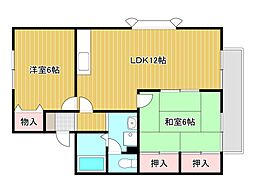 ロイヤルシャトーG 2LDKの間取図画像