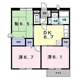 サン・リヴィエール 3DKの間取図画像