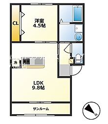 (仮称)古川町新築アパート 1LDKの間取図画像