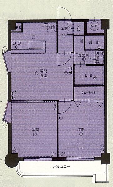 福岡県福岡市南区塩原４丁目(賃貸マンション2LDK・2階・51.00㎡)の写真 その2