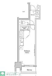 東京メトロ日比谷線 人形町駅 徒歩5分の賃貸マンション 10階ワンルームの間取り
