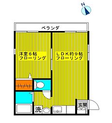 メゾンけやき 1LDKの間取図画像