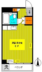 要町ツインビル ワンルームの間取図画像
