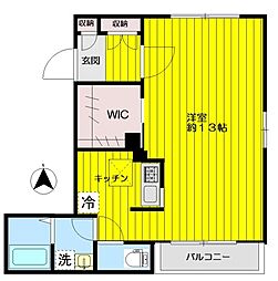 メゾンクオリア 1Kの間取図画像