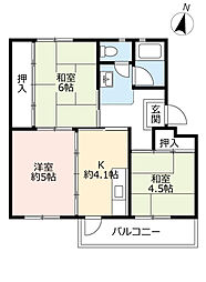UR都市機構豊明団地8棟 3Kの間取図画像
