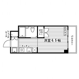 ウェルステージ谷塚 1Kの間取図画像