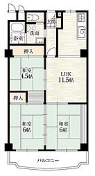 クローバーハイツ高槻総持寺 3LDKの間取図画像