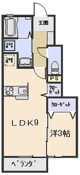 フルールIII　B棟 102｜三重県松阪市櫛田町(賃貸アパート1LDK・1階・33.45㎡)の写真 その2