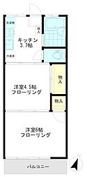千代田ハウス 2Kの間取図画像
