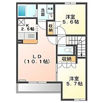 オーキッド・すぎさわ 205 ｜ 静岡県三島市安久（賃貸アパート2LDK・2階・52.90㎡） その2