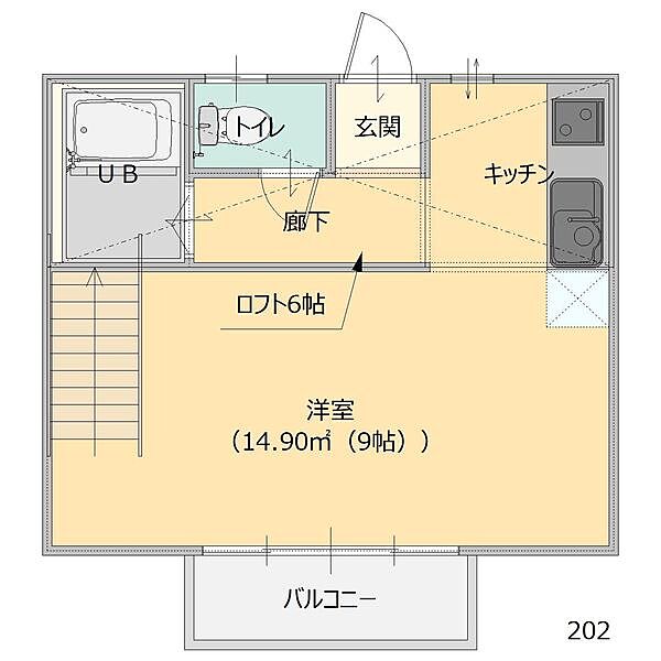 ランドハイツ 202｜群馬県館林市大街道１丁目(賃貸アパート1K・2階・20.66㎡)の写真 その2