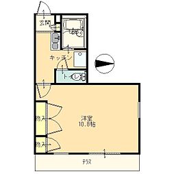 グランドゥール 1Kの間取図画像