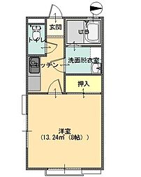 エスポワール 1Kの間取図画像