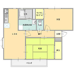 ラッフルズコートA 2LDKの間取図画像