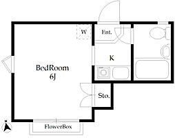 ライフピア 1Kの間取図画像