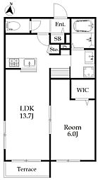 メゾングレース 1LDKの間取図画像