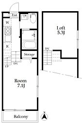 chalet大久保 ワンルームの間取図画像