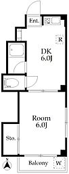 コーポフラット 1DKの間取図画像