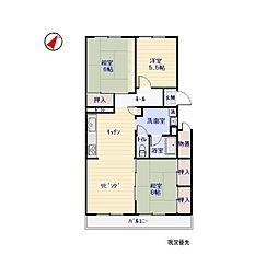 ハイム沖田 3LDKの間取図画像