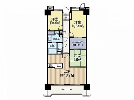 【間取図】価格2880万円、3LDK、専有面積68.18m2