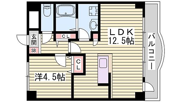 YKハイツ西明石北 ｜兵庫県明石市野々上2丁目(賃貸マンション1LDK・4階・38.97㎡)の写真 その2