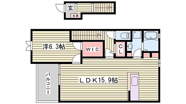 ラリック ｜兵庫県神戸市西区小山2丁目(賃貸アパート1LDK・2階・53.61㎡)の写真 その2