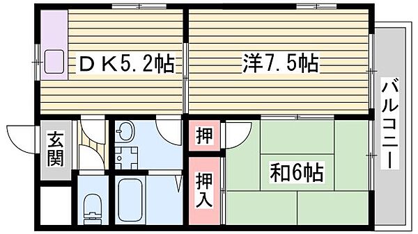 リバティビル ｜兵庫県神戸市西区南別府2丁目(賃貸マンション2DK・4階・43.74㎡)の写真 その2