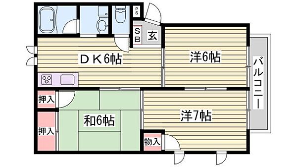 ファミール青山台 ｜兵庫県神戸市垂水区青山台3丁目(賃貸アパート3DK・1階・52.28㎡)の写真 その2