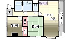 タケダハイツ  ｜ 兵庫県神戸市西区南別府1丁目（賃貸マンション2LDK・2階・55.76㎡） その2