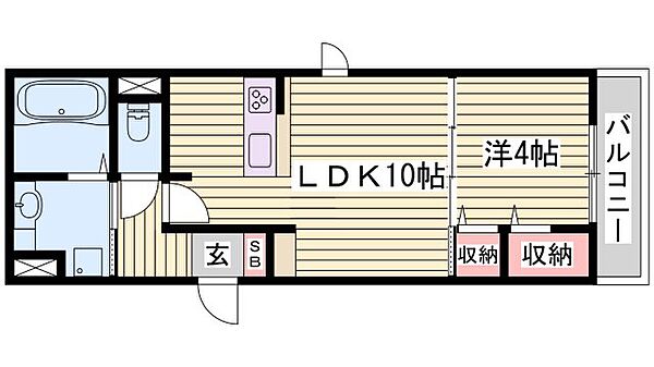 サニーハイツ大村 ｜兵庫県三木市大村(賃貸アパート1LDK・3階・37.09㎡)の写真 その2