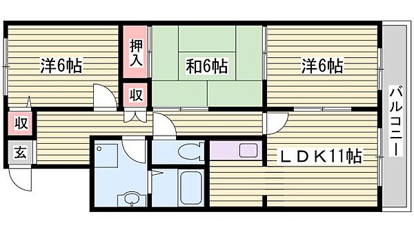 桃山台コート ｜兵庫県神戸市垂水区桃山台5丁目(賃貸マンション3LDK・3階・66.00㎡)の写真 その2