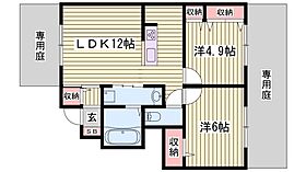 サニーコート加佐Ａ棟  ｜ 兵庫県三木市加佐（賃貸アパート2LDK・1階・53.00㎡） その2