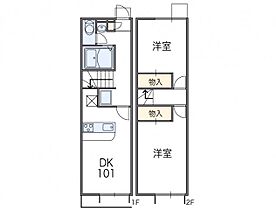 レオパレスセラフI 107 ｜ 兵庫県明石市大久保町大窪2124-3（賃貸アパート2DK・1階・49.68㎡） その2