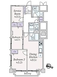 豊榮平町マンション 2SDKの間取図画像