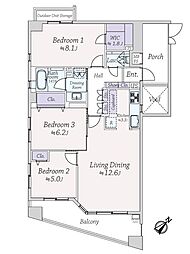 ジェイパーク学芸大学2 3LDKの間取図画像