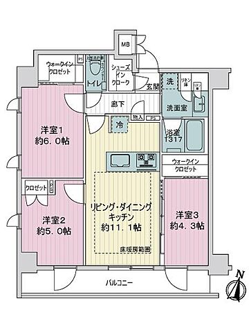 間取り プレシス練馬ステーションフロント 6階/-
