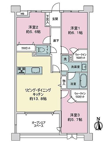 間取り グランシティ練馬中村橋 4階/-