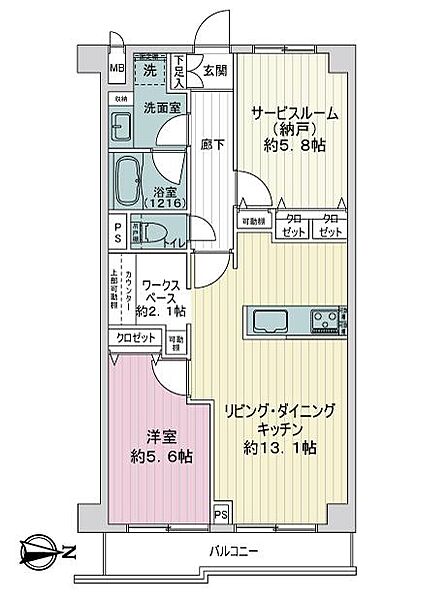 1SLDK 間取り