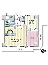 ライオンズシティ両国 1SLDKの間取図画像