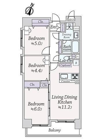 間取り ライオンズガーデン西国分寺 4階/-