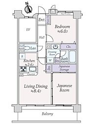 ライオンズガーデン田無 2LDKの間取図画像
