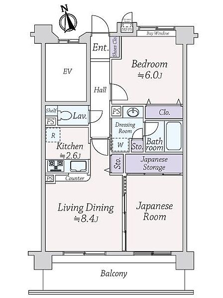 2LDK 間取り