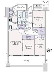 グランソシエ国立イーストウイング 3LDKの間取図画像