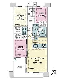 イニシア港北ニュータウン 2SLDKの間取り