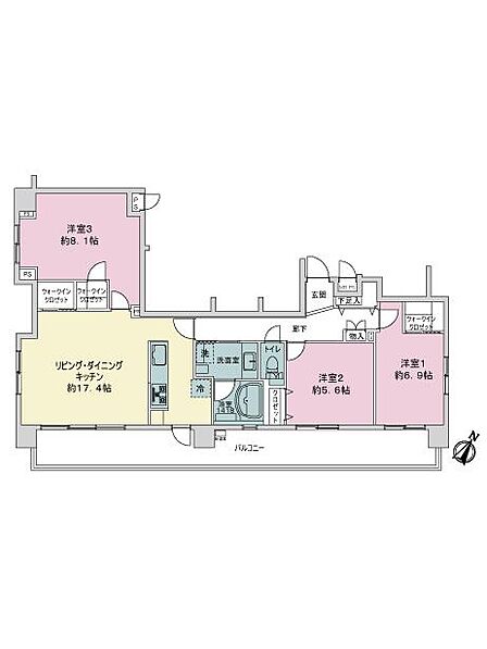 3LDK 間取り