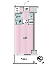 日本橋ロイヤルプラザ ワンルームの間取図画像