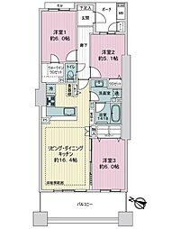 ヨコハマタワーリングスクエアザ・イースト 3LDKの間取図画像